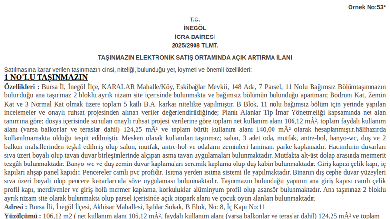 Satılık Konut - Bursa İnegöl