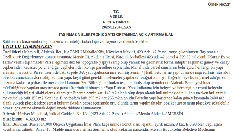 Konut - MERSİN AKDENİZ - 140 m²