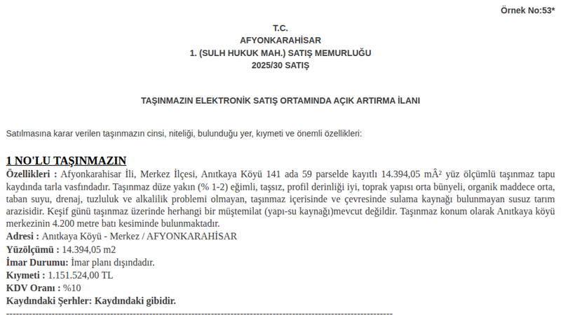 Arsa/Arazi - AFYONKARAHİSAR MERKEZ - 394,05 m²