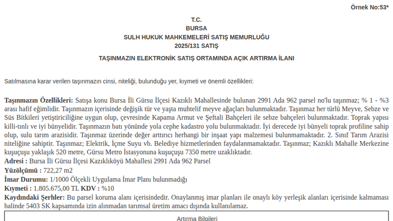 Konut - BURSA GÜRSU - 722,27 m²