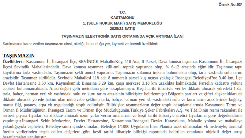 Arsa/Arazi - KASTAMONU İHSANGAZİ - 100,57 m²