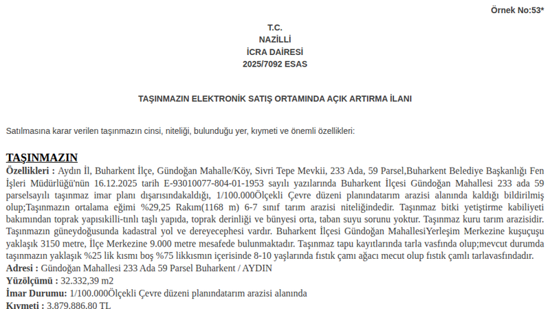 Arsa/Arazi - AYDIN BUHARKENT - 332,39 m²