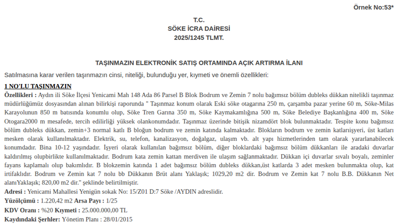 Konut - AYDIN SÖKE - 1.029,20 m²