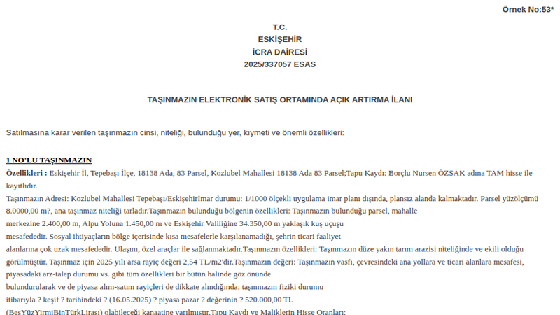 Arsa/Arazi - ESKİŞEHİR TEPEBAŞI - 8.000.000 m²