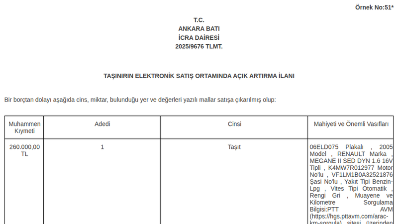 Otomobil - ANKARA SİNCAN