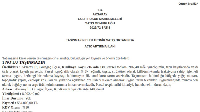 Arsa/Arazi - AKSARAY GÜLAĞAÇ - 902,40 m²