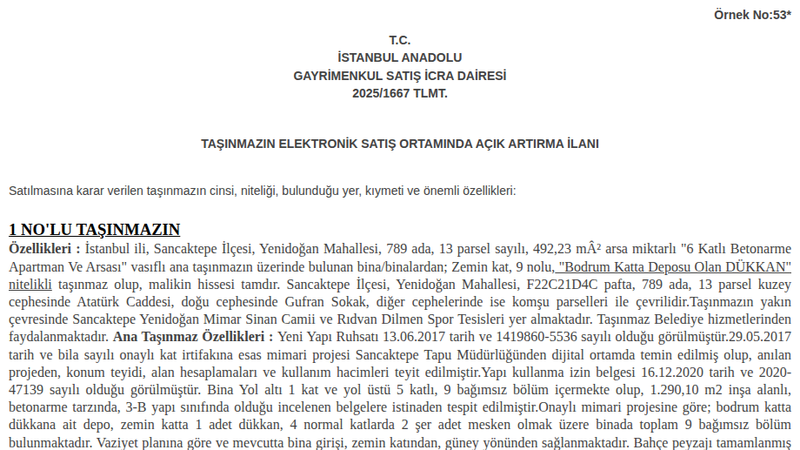 Konut - İSTANBUL SANCAKTEPE - 492,23 m²
