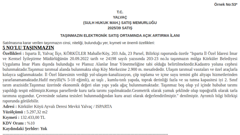 Arsa/Arazi - ISPARTA YALVAÇ - 297,32 m²
