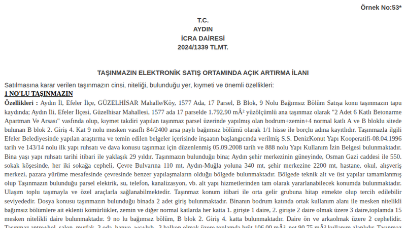 Konut - AYDIN EFELER - 792,90 m²