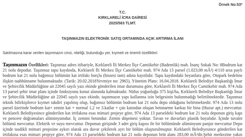 Konut - KIRKLARELİ MERKEZ - 23 m²