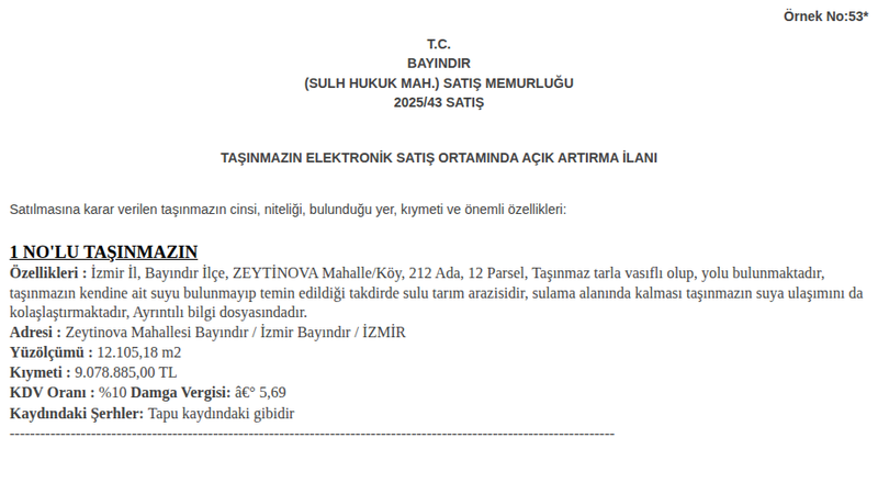 Arsa/Arazi - İZMİR BAYINDIR - 105,18 m²