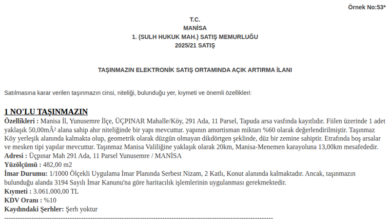 Konut - MANİSA YUNUSEMRE - 50 m²