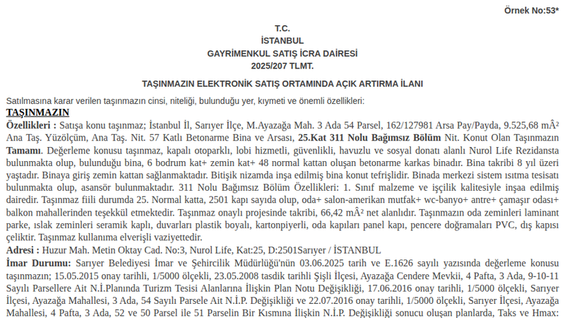 Konut - İSTANBUL SARIYER - 525,68 m²