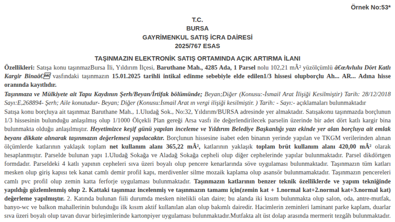 Konut - BURSA YILDIRIM - 102,21 m²