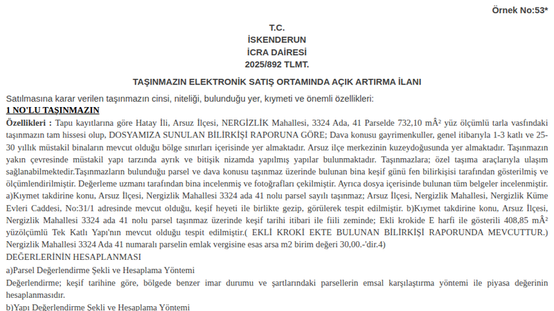 Konut - HATAY ARSUZ - 732,10 m²
