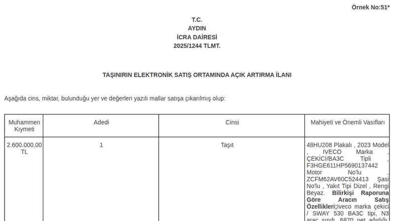 Ticari Araç - AYDIN EFELER