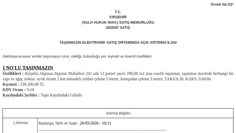 Satılık Arsa/Arazi - Kırşehir