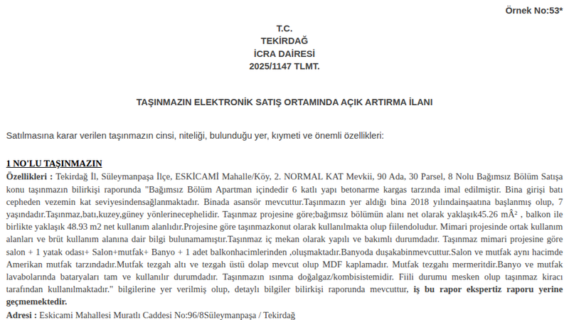 Satılık Konut - Tekirdağ Süleymanpaşa