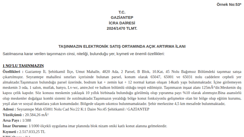 Konut - GAZİANTEP ŞEHİTKAMİL - 125 m²