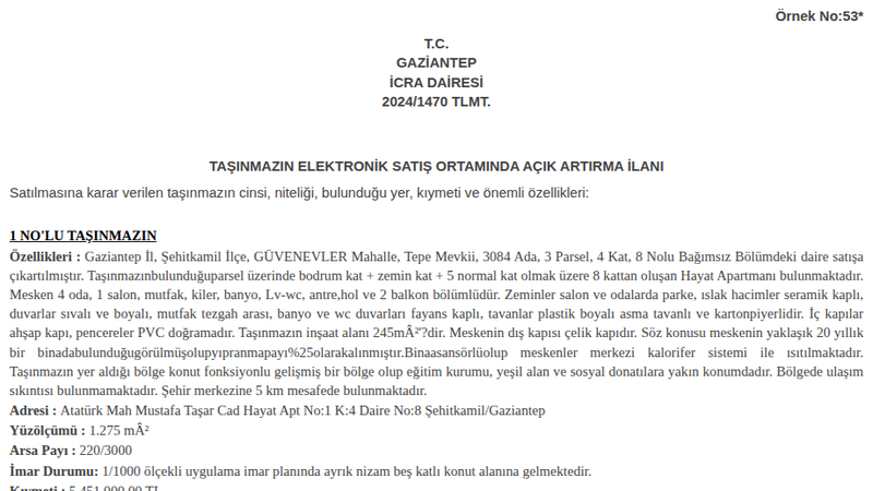 Konut - GAZİANTEP ŞEHİTKAMİL - 245 m²