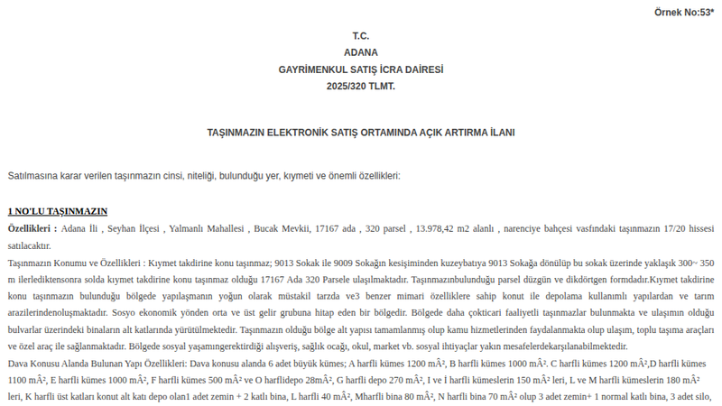 Konut - ADANA SEYHAN - 978,42 m²