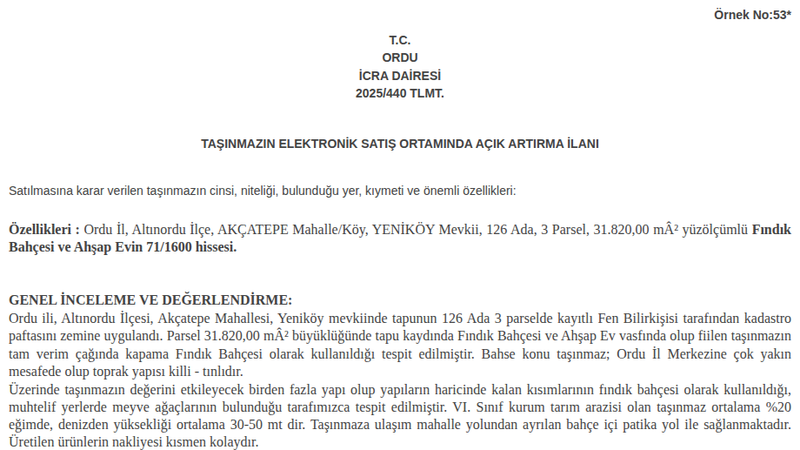 Konut - ORDU ALTINORDU - 820 m²