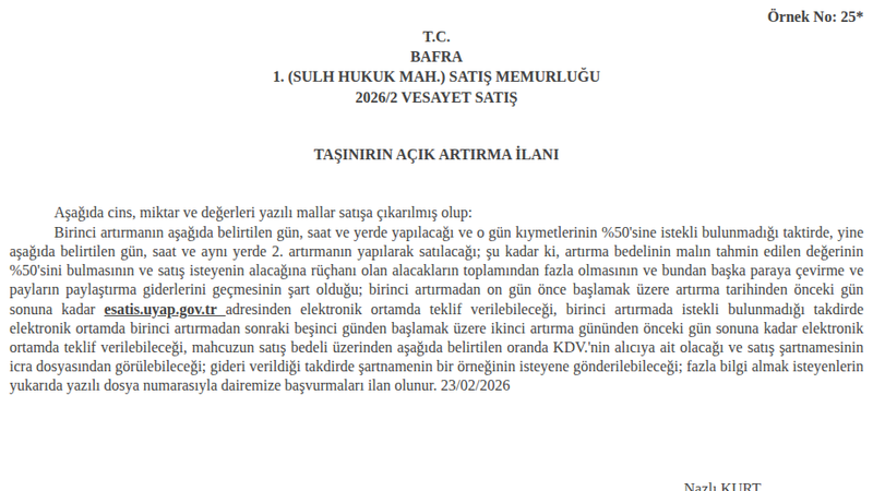 Traktör - SAMSUN BAFRA