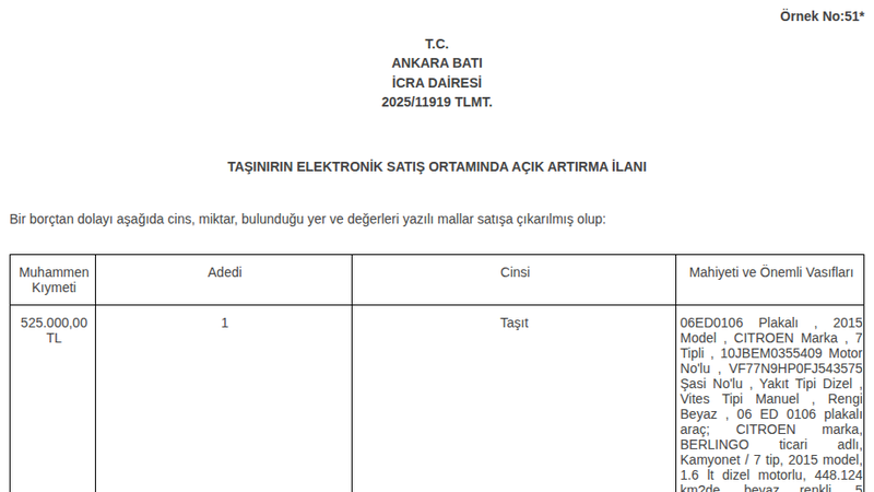 Ticari Araç - ANKARA ETİMESGUT