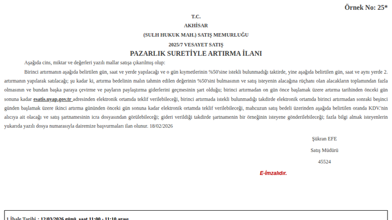 Ticari Araç - MANİSA AKHİSAR