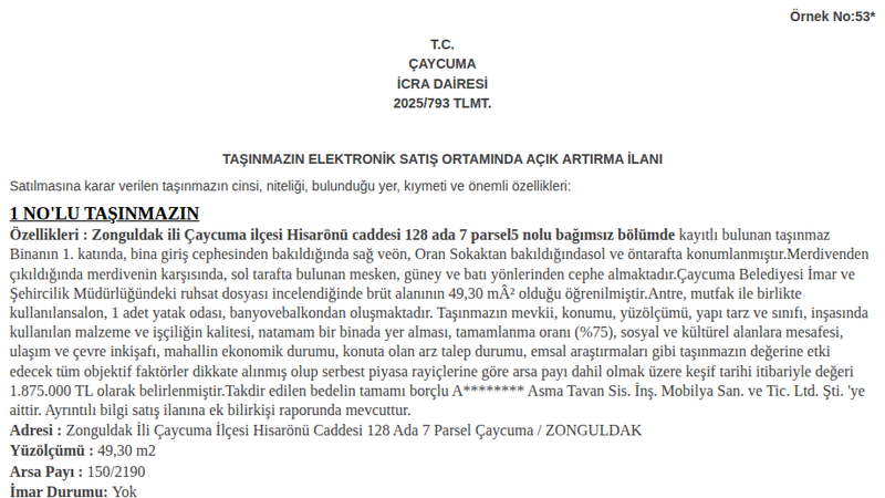 Satılık Konut - Zonguldak Çaycuma