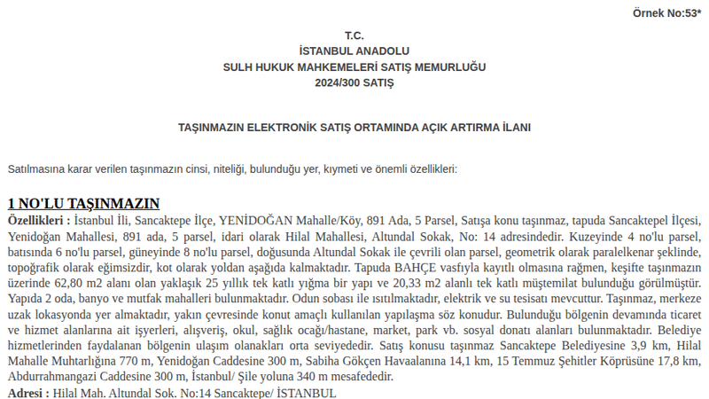 Konut - İSTANBUL SANCAKTEPE - 62,80 m²
