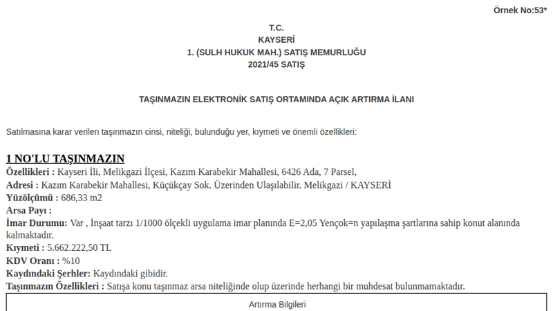 Konut - KAYSERİ MELİKGAZİ - 686,33 m²