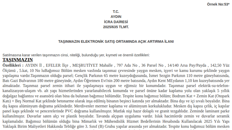 Konut - AYDIN EFELER - 53,20 m²