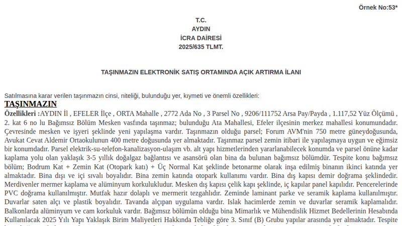Konut - AYDIN EFELER - 132 m²