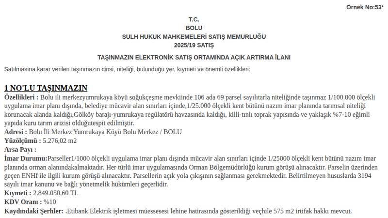 Arsa/Arazi - BOLU MERKEZ - 276,02 m²