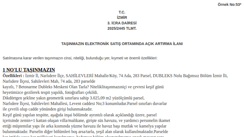 Konut - İZMİR NARLIDERE - 25,09 m²