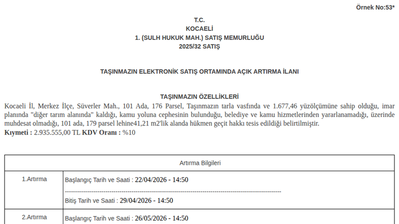 Arsa/Arazi - KOCAELİ MERKEZ - 41,21 m²