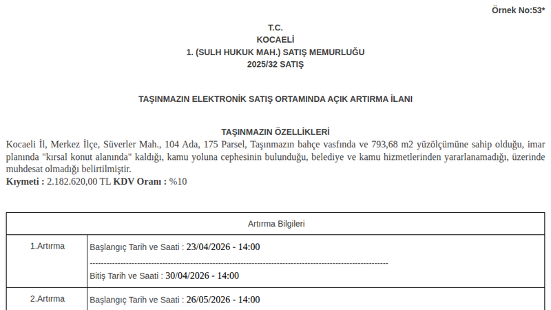 Konut - KOCAELİ MERKEZ - 793,68 m²
