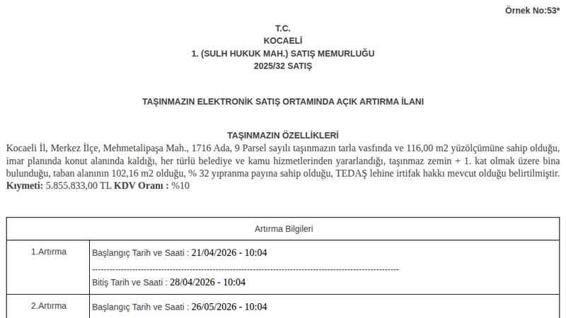 Konut - KOCAELİ MERKEZ - 116 m²