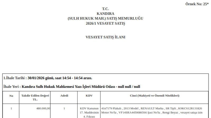 Otomobil - KOCAELİ KANDIRA