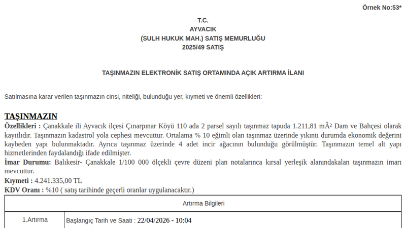 Konut - ÇANAKKALE AYVACIK - 211,81 m²