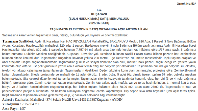 Konut - AYDIN KUŞADASI - 757,64 m²