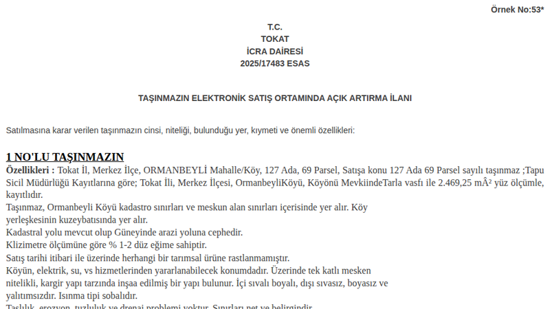 Satılık Konut - Tokat Merkez