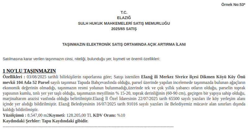 Konut - ELAZIĞ MERKEZ SİVRİCE - 547 m²