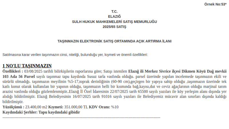 Konut - ELAZIĞ MERKEZ SİVRİCE - 400 m²