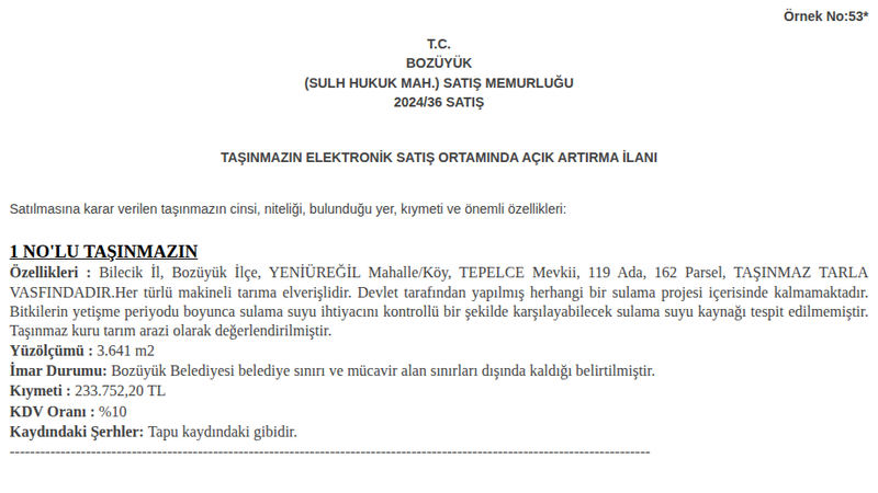 Konut - BİLECİK BOZÜYÜK