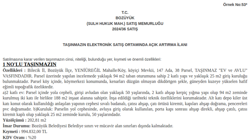 Konut - BİLECİK BOZÜYÜK - 94 m²