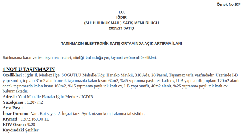 Konut - IĞDIR MERKEZ - 81 m²