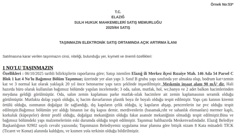 Konut - ELAZIĞ MERKEZ - 90 m²