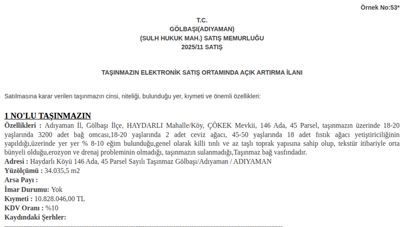 Arsa/Arazi - ADIYAMAN GÖLBAŞI - 35,50 m²